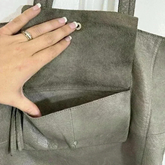 Day and Mood Heather Tote Gray Suede Leather Anthropologie Patchwork Medium Boho - Picture 5 of 14